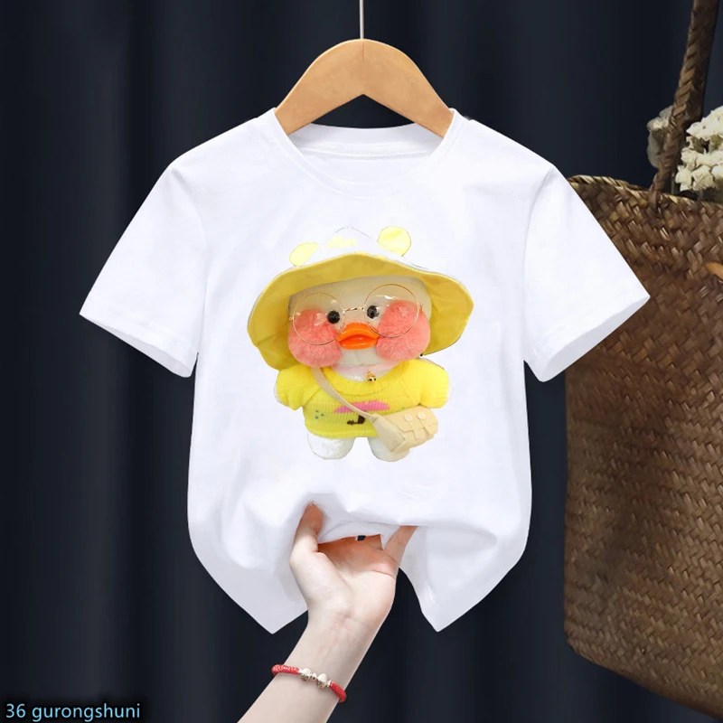 Lalafanfan Camiseta infantil de algodón suave con estampado de pato