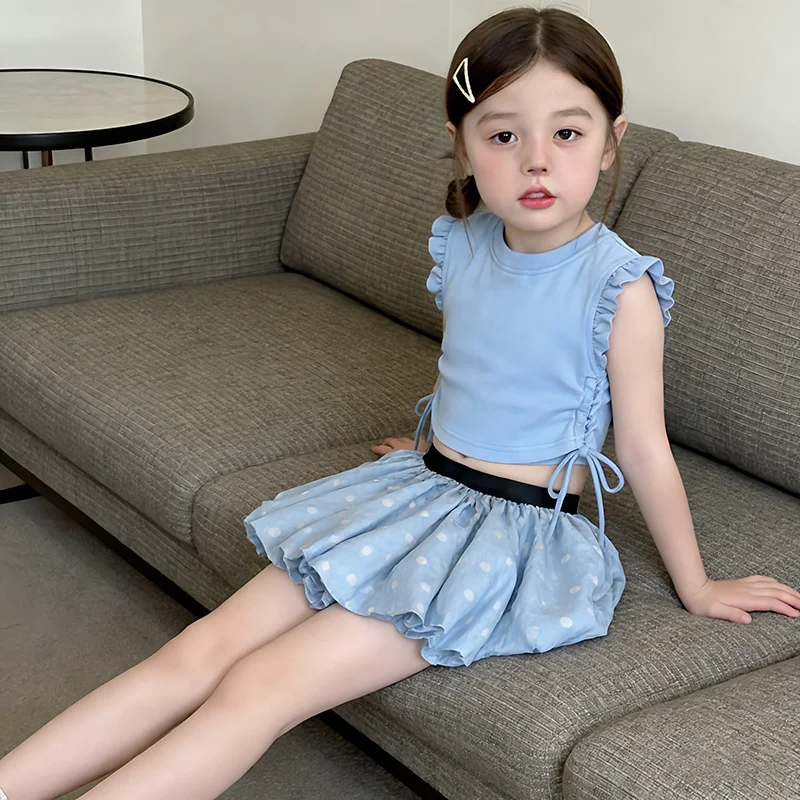 Conjunto estampado floral de camiseta y falda capullo para niña - imagen 3