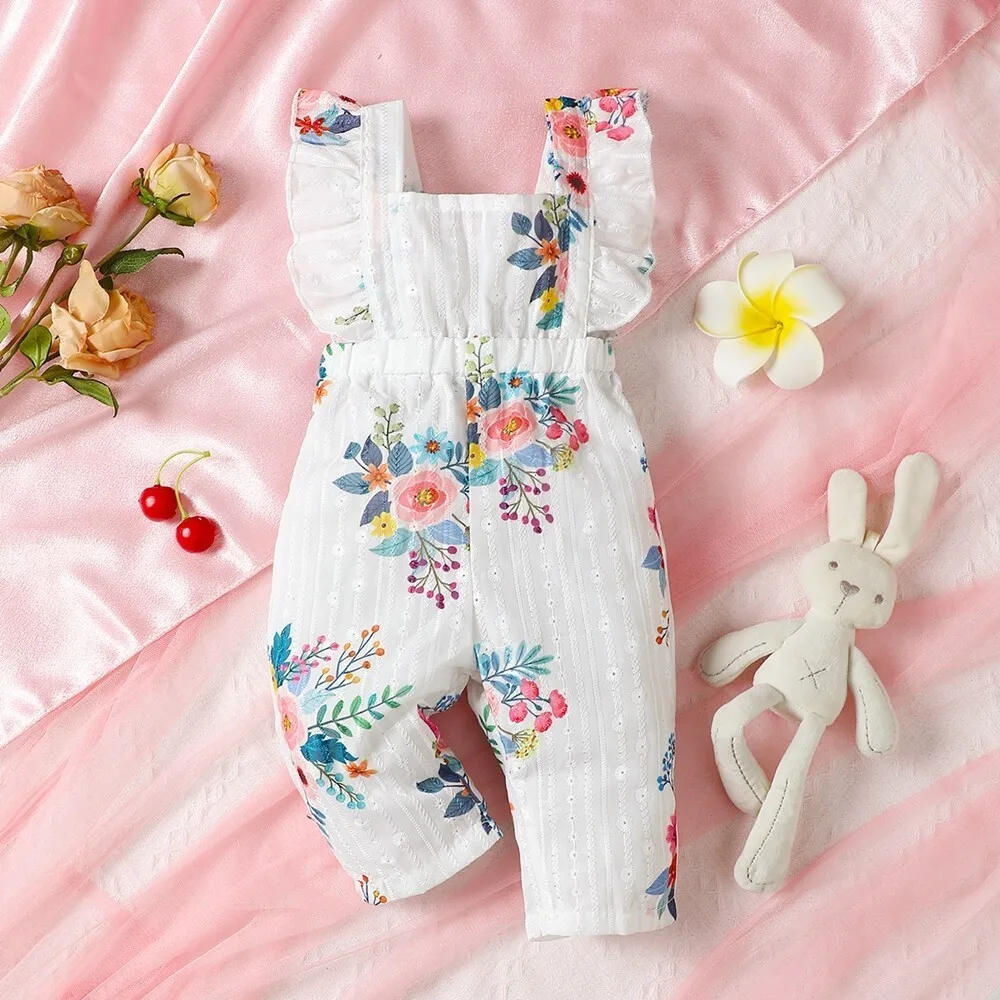 Pelele floral sin mangas para bebé niña recién nacida