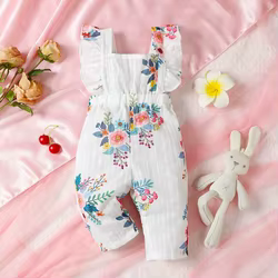 Pelele floral sin mangas para bebé niña recién nacida
