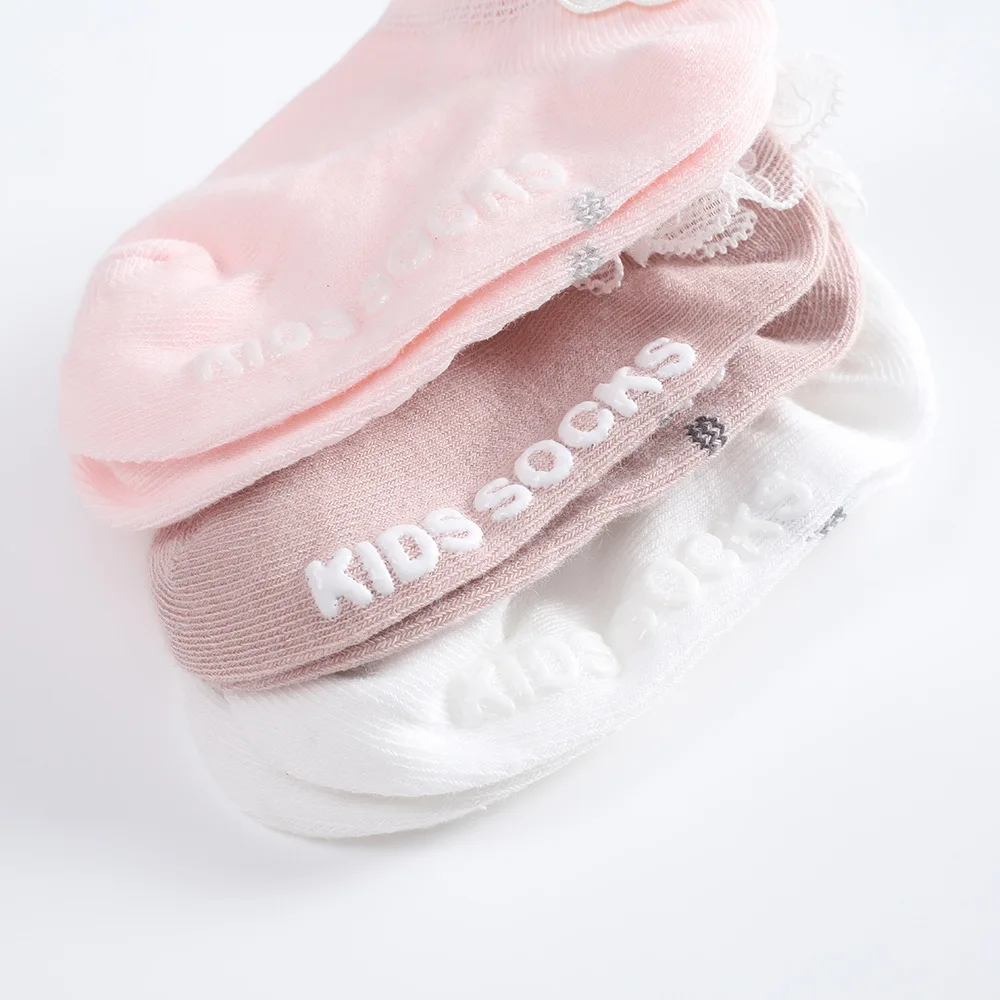Pack de 3 pares de calcetines infantiles con volantes