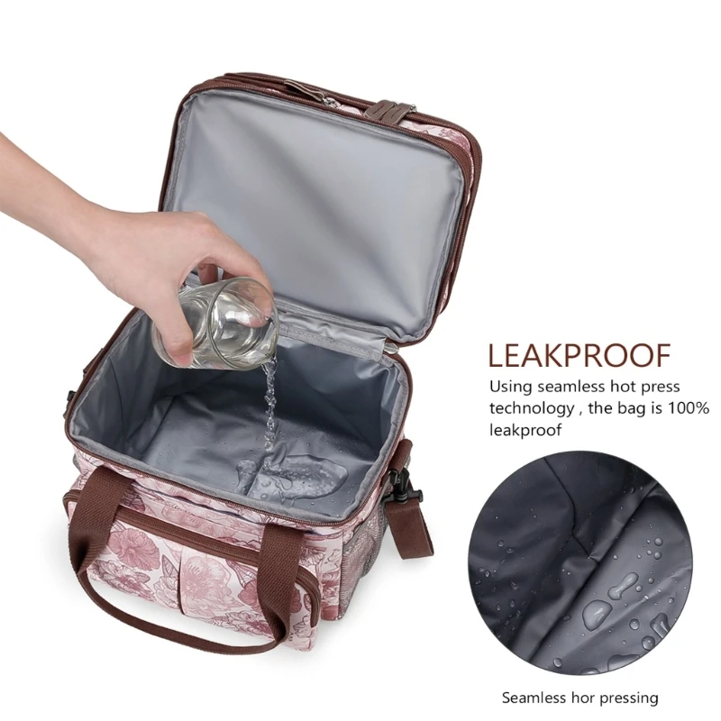 Bolso de pañales con patrón impreso y múltiples compartimentos - imagen 3