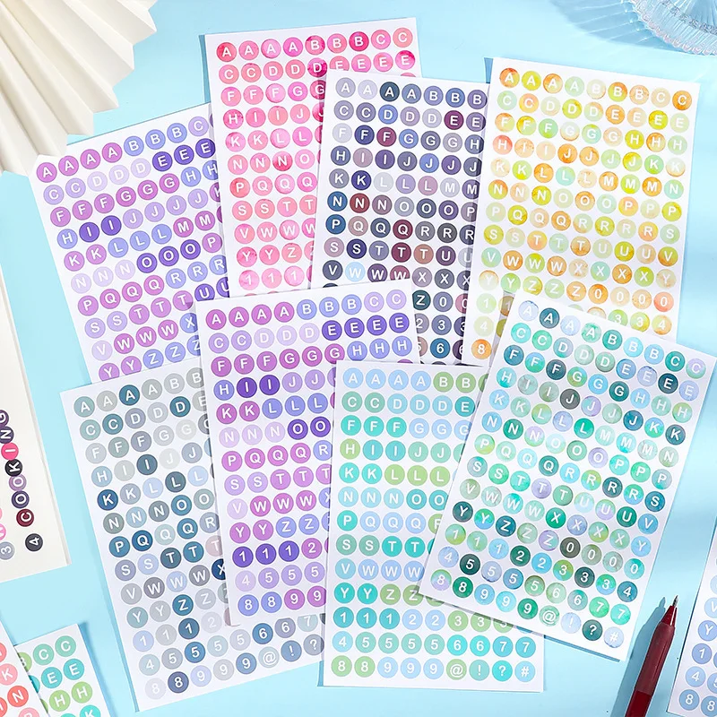 Pegatinas alfabeto con puntos de colores para cuadernos y diarios - imagen 3