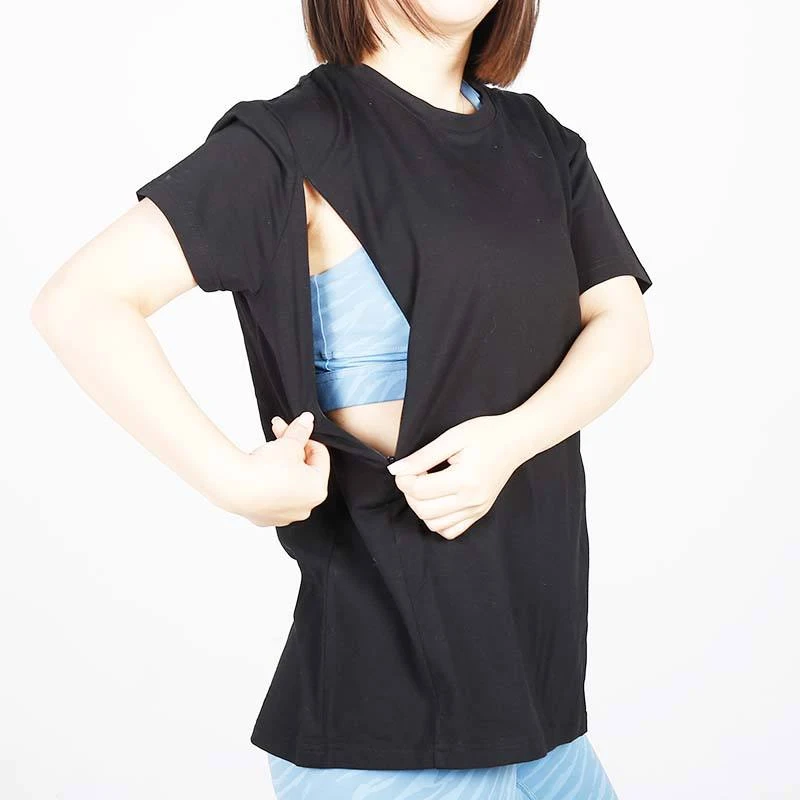 Camiseta de lactancia de manga corta para verano embarazada