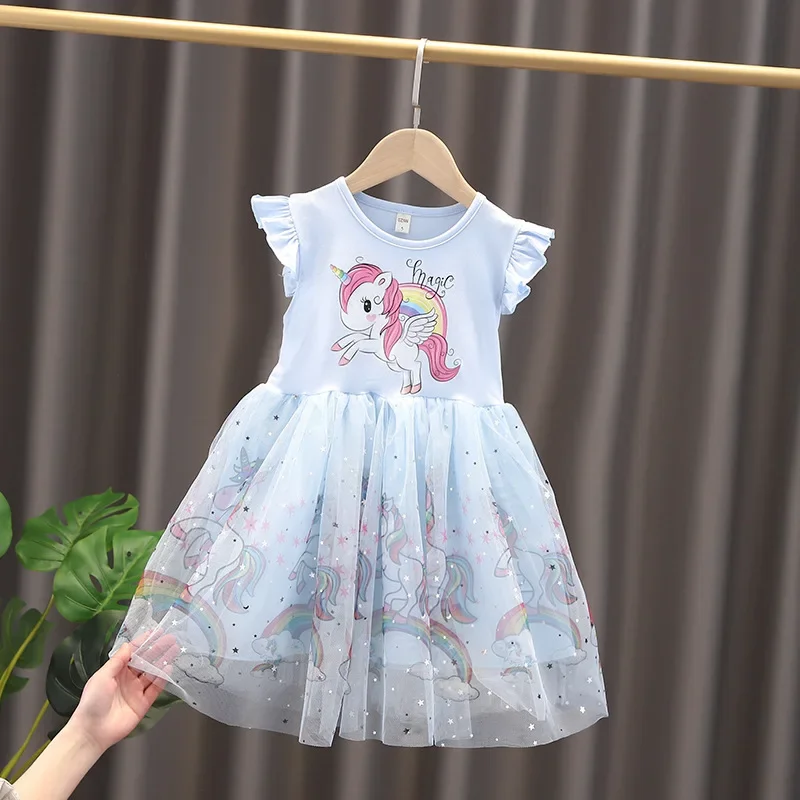 Vestido princesa verano para niña con mangas voladoras de fiesta - imagen 4