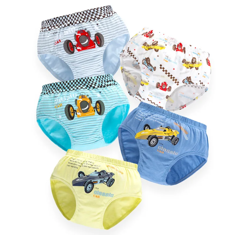 Calzoncillos algodón niños patrón coche carreras