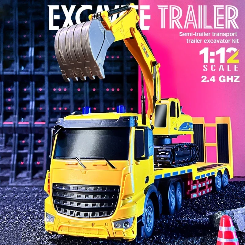 Set de camión teledirigido con excavadora de obra para niños - imagen 5