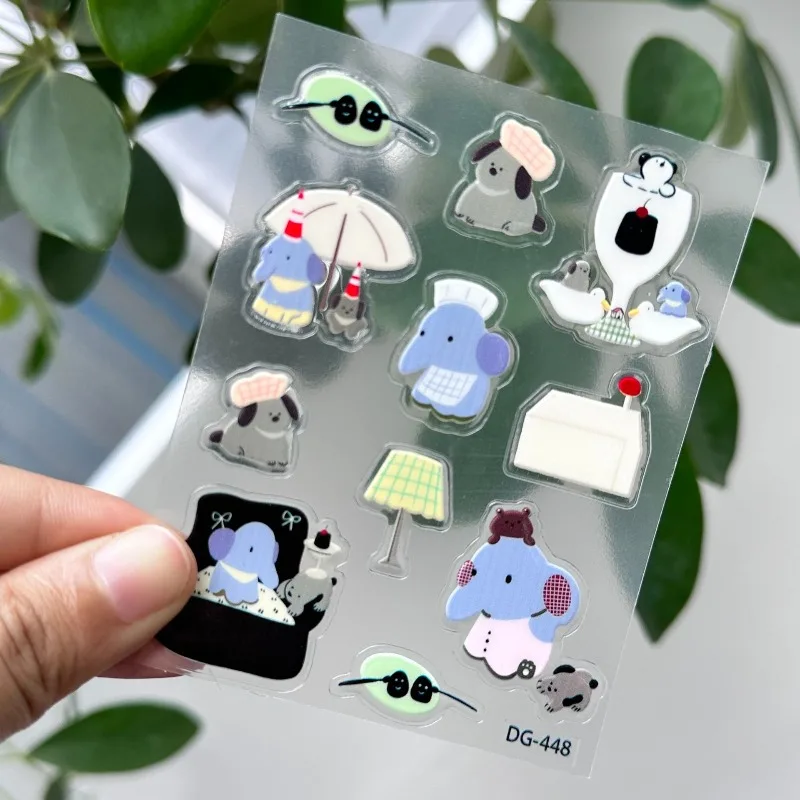 Pegatinas elefante 3D transparentes para manualidades infantiles - imagen 3