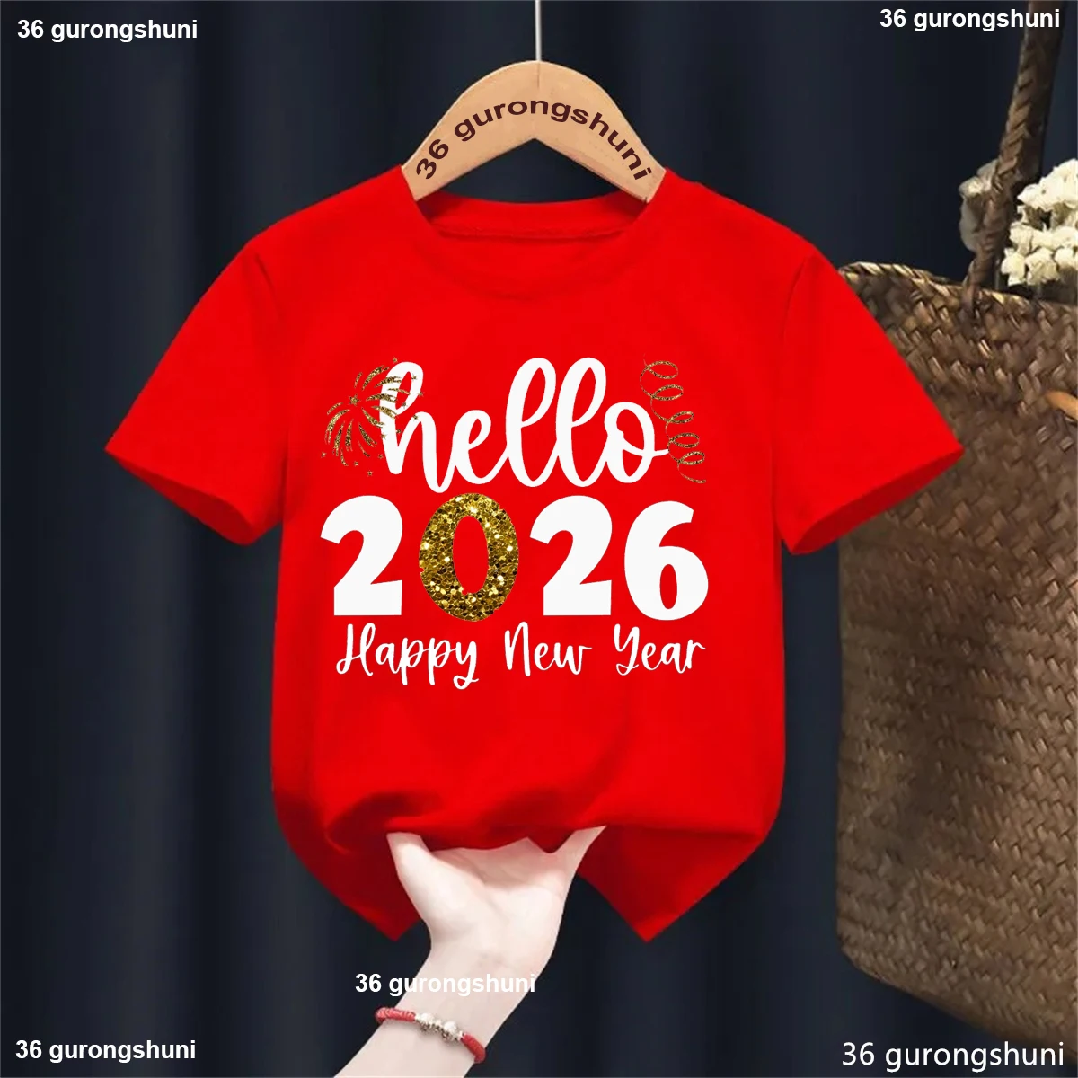Camiseta infantil de manga corta para niños con diseño festivo