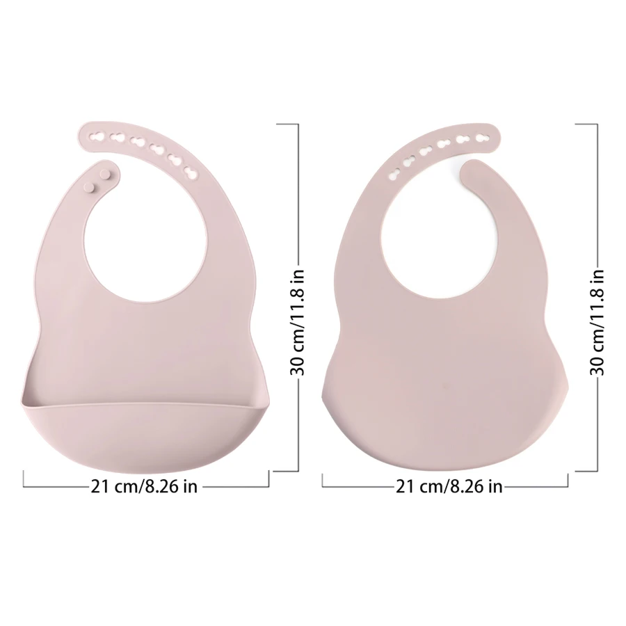 Baberos de silicona impermeables para bebé - color sólido y cómodo - imagen 4