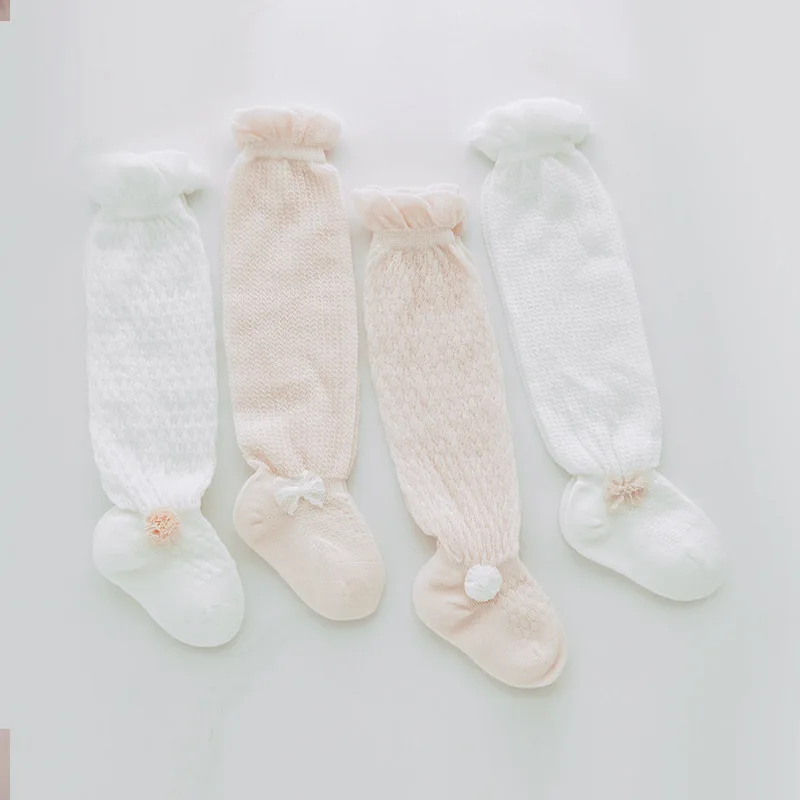 Calcetines altos de encaje con lazo para niña recién nacida - imagen 3