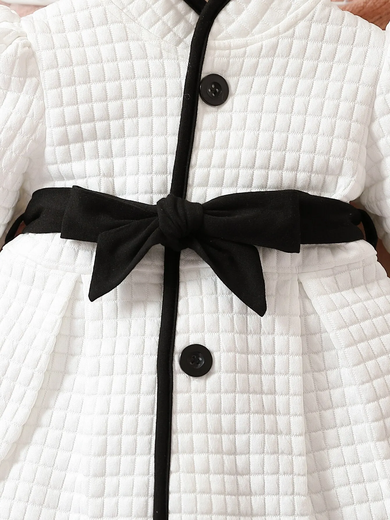 Conjunto de vestido térmico para niñas con cinturón y cárdigan - imagen 4