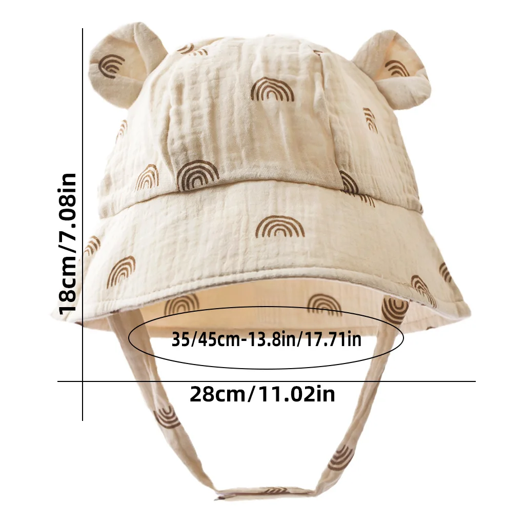 Sombrero pescador bebé algodón con flores caramelo, protección solar - imagen 4