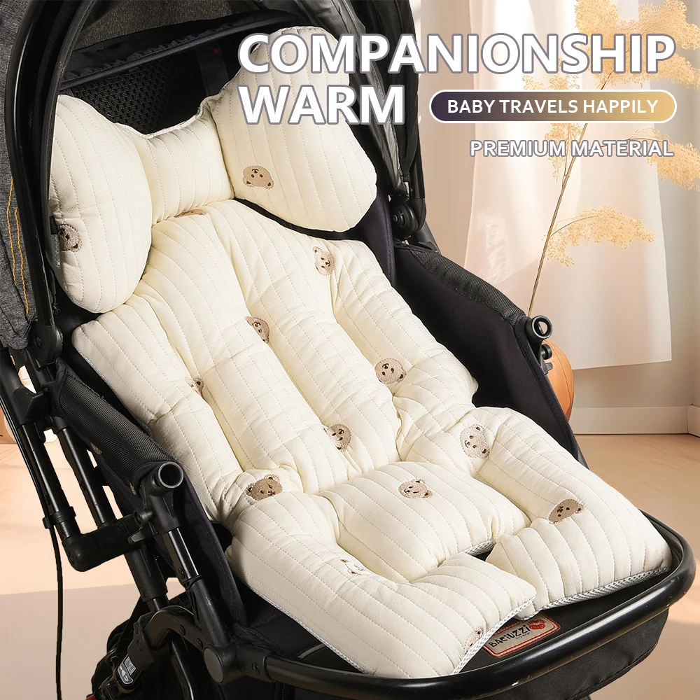 Cojín cálido para asiento de cochecito, algodón grueso para bebé - imagen 5