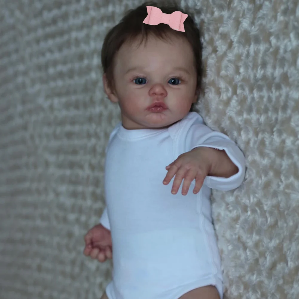 Muñeca Reborn Meadow realista de vinilo y silicona para bebé