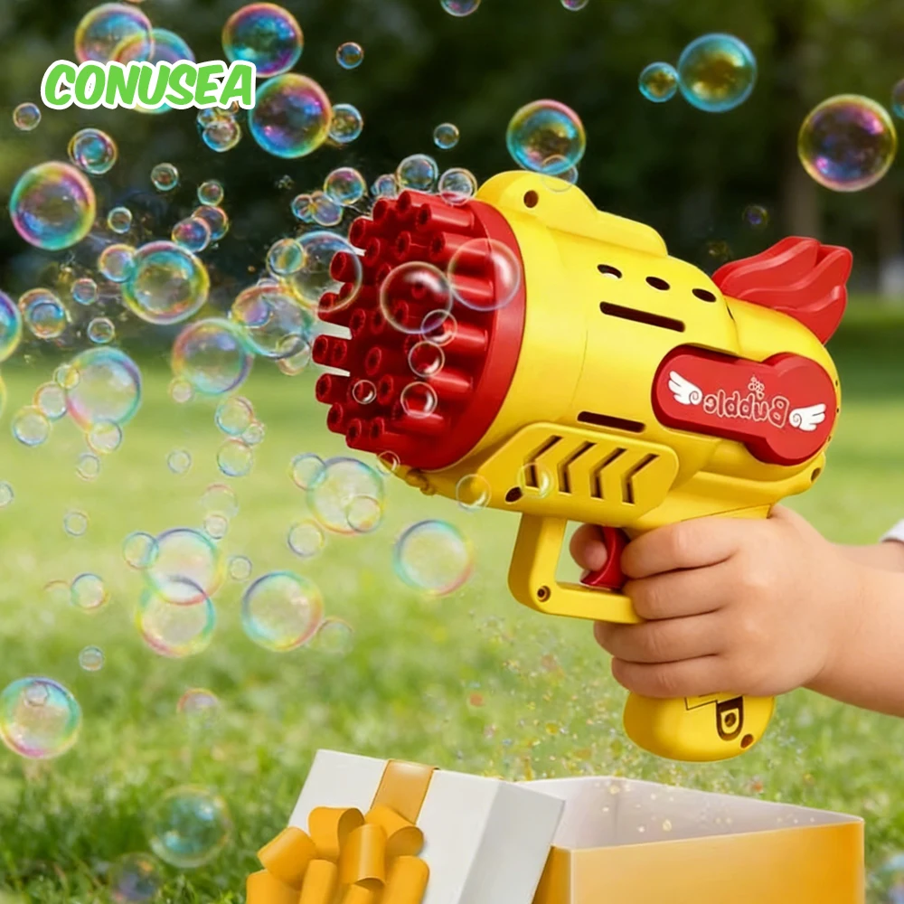 Pistola de burbujas eléctrica automática para niños