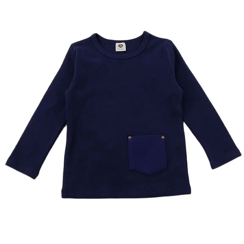 Camiseta escolar azul manga larga niños algodón licra - imagen 2