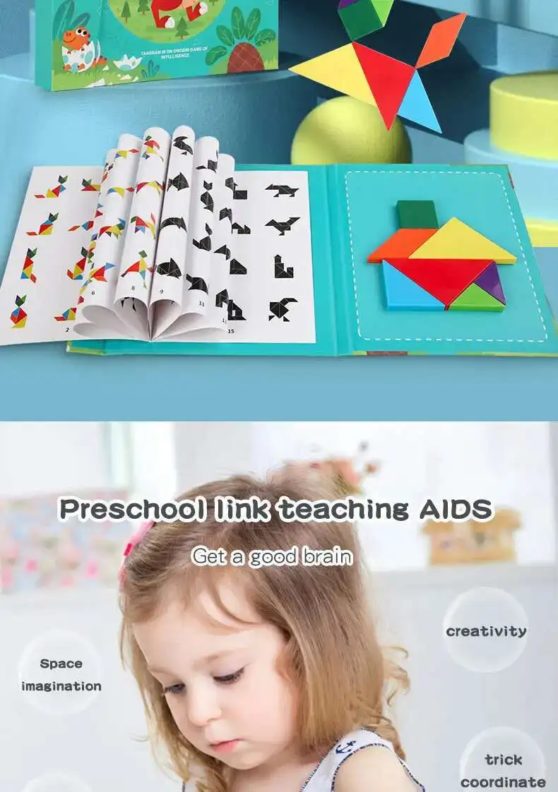 Tangram magnético, fácil de manipular