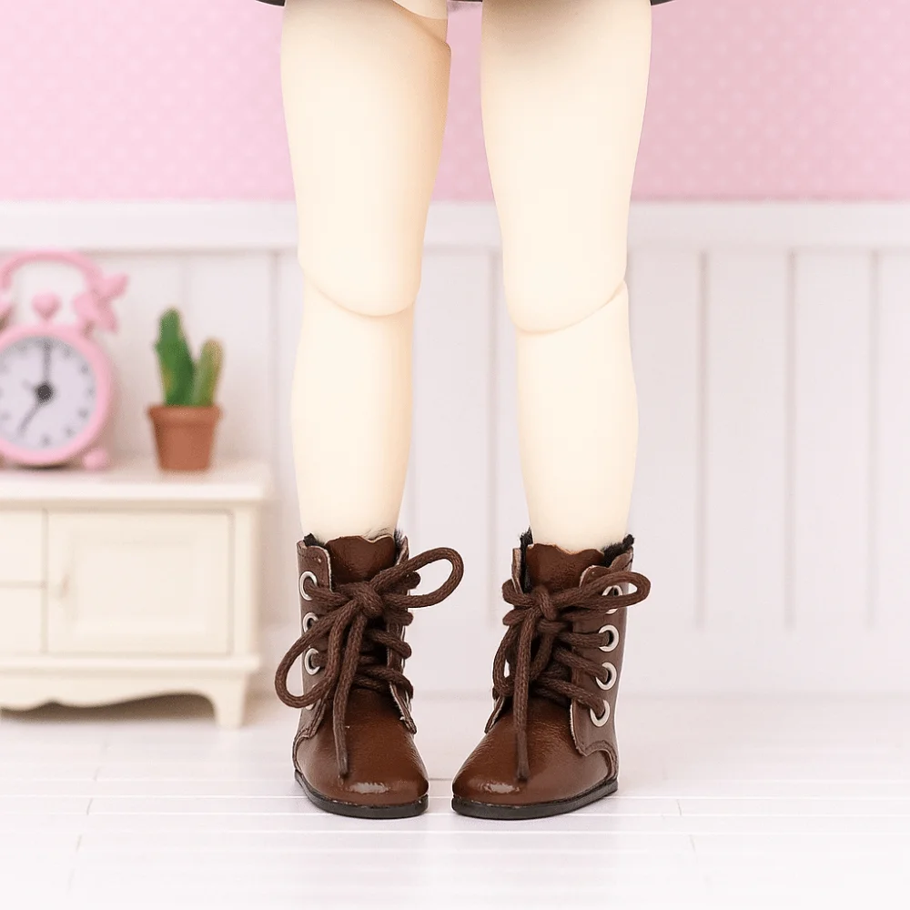 Botas de cuero para muñecas Obitsu, estilo BJD mini