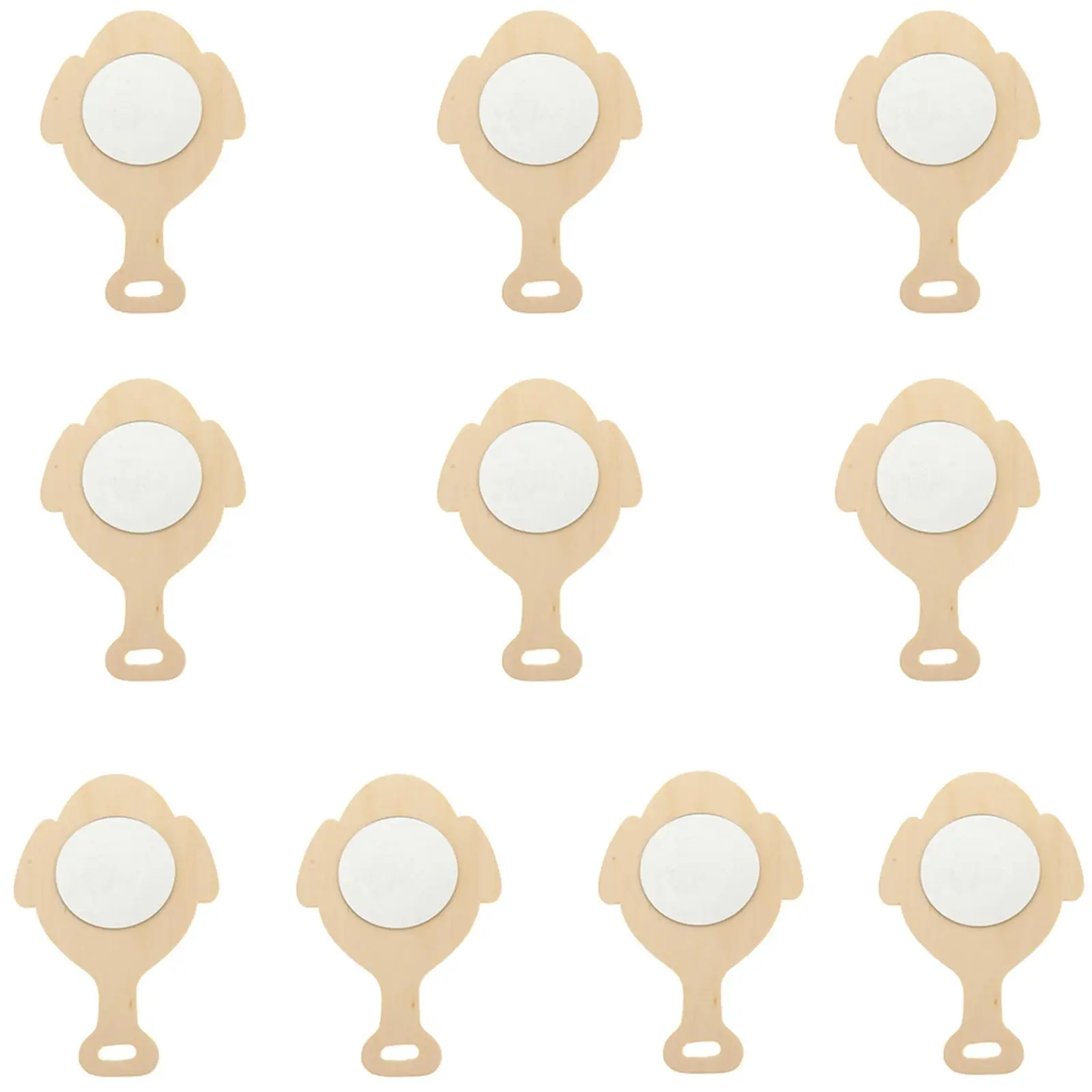 Espejo de mano de madera blanco para manualidades infantiles - imagen 4