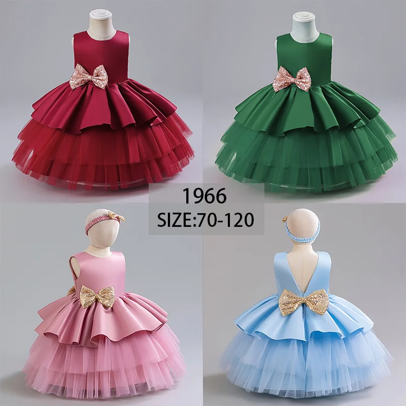 Vestido de niña tipo princesa con tul y volantes para cumpleaños - imagen 4