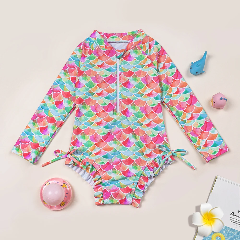 Traje de baño niña sirena con cremallera y manga larga - imagen 3