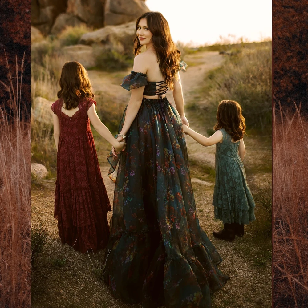 Vestido de maternidad bohemio de gasa para sesión de embarazo - imagen 5
