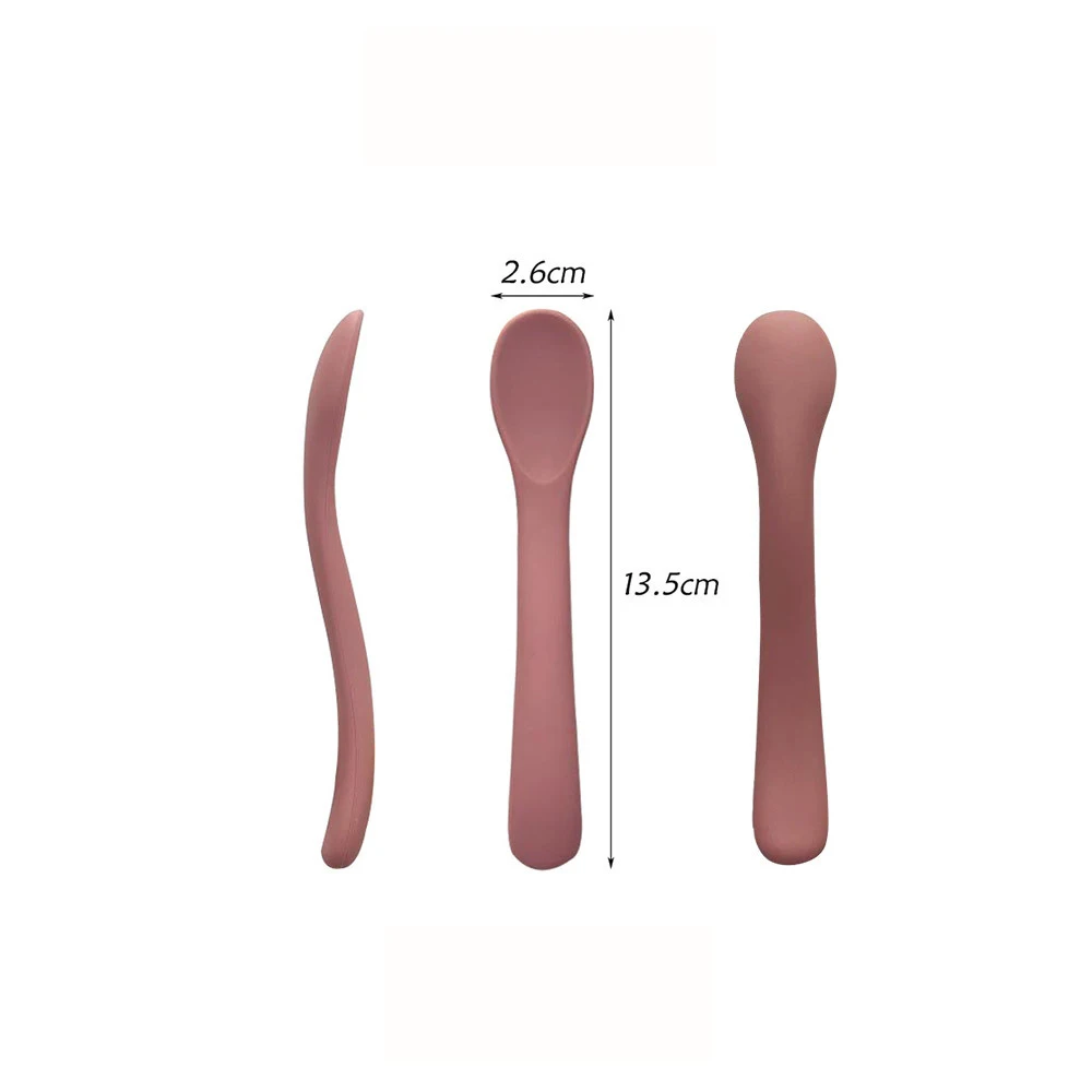 Cuchara de silicona para bebé – Mango suave y largo - imagen 2