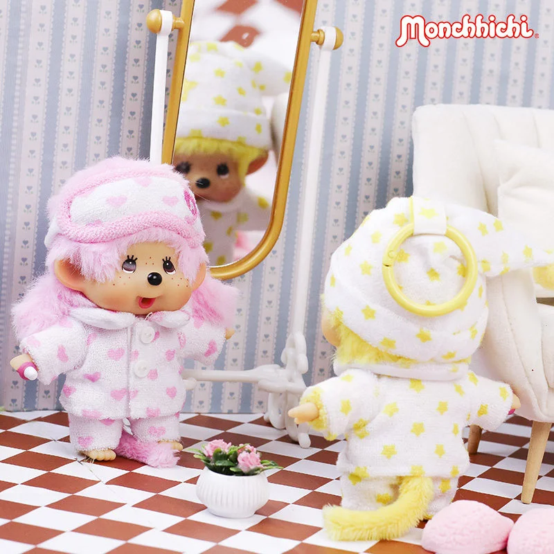 Llavero Monchhichi de vinilo estilo pijama, regalo infantil - imagen 5