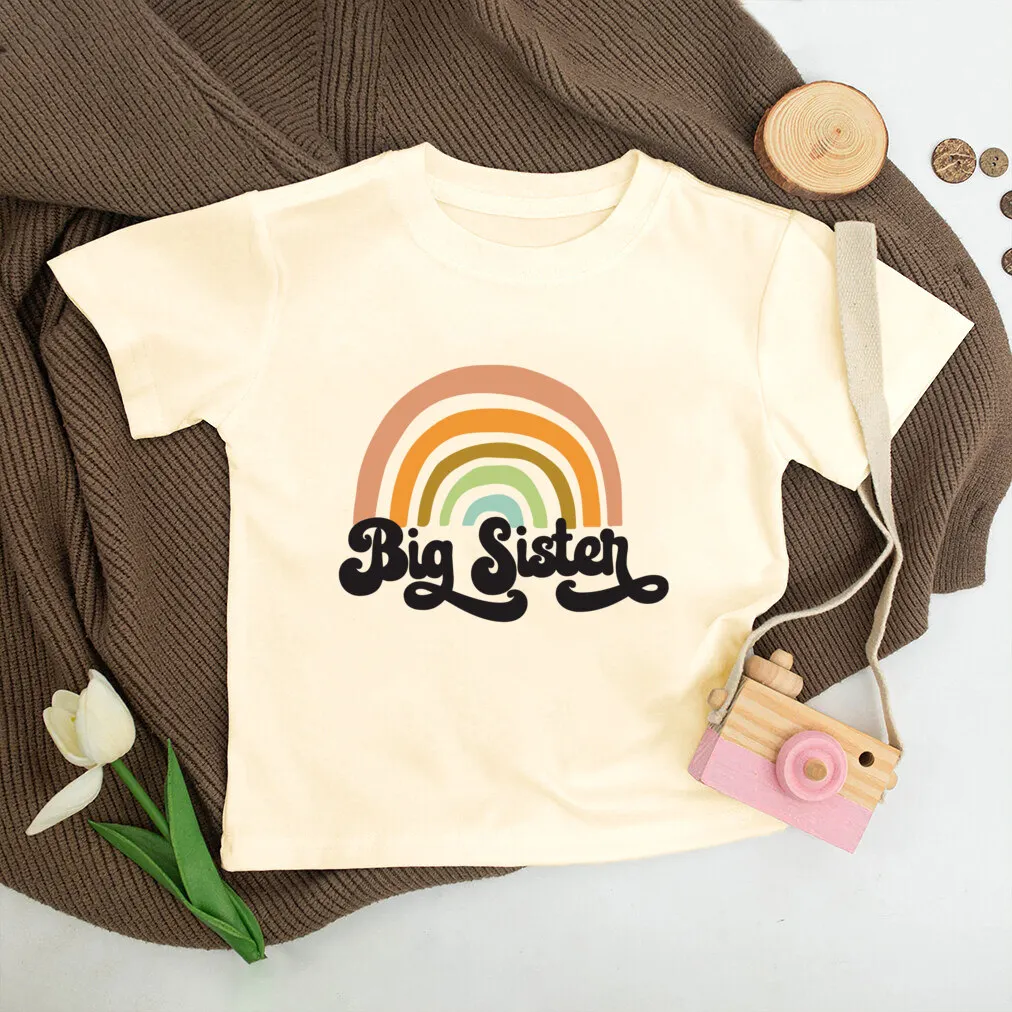 Camiseta arcoíris a juego para hermanas – estampado retro - imagen 3