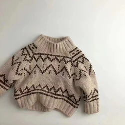 Milangel jersey a rayas para niña, suave al tacto y cálido de invierno