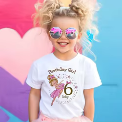 Camiseta manga corta con diseño bailarina para niñas
