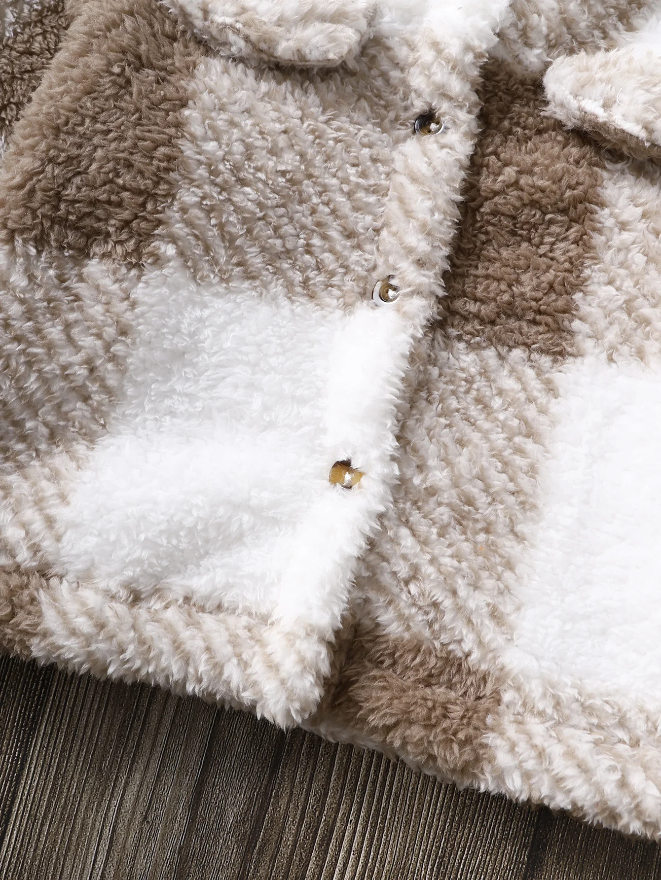 Chaqueta de invierno en felpa gruesa con botones para bebé tipo abrigo - imagen 5