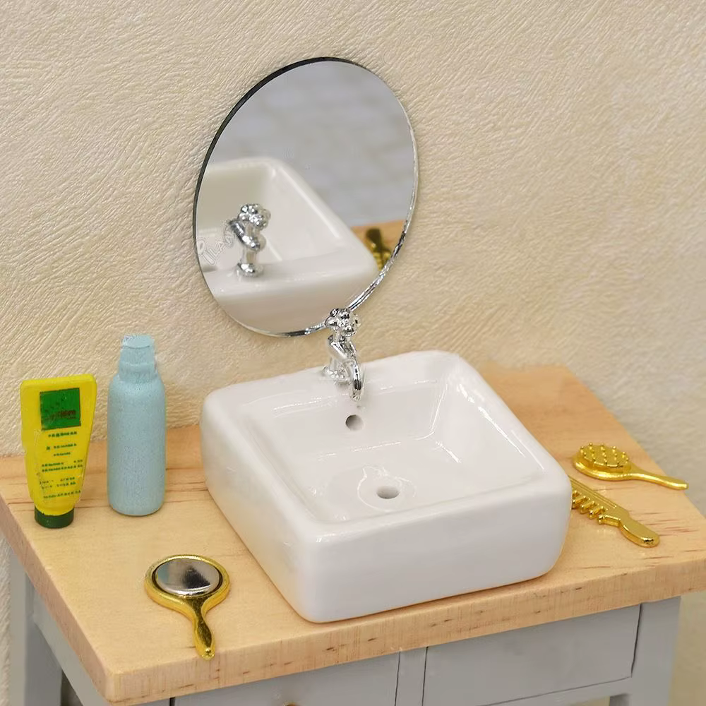 Pilo Muebles casa de muñecas con bañera y lavabo - imagen 5