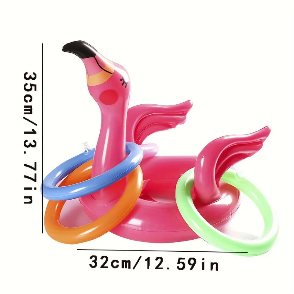 Anillo inflable flamenco rosa - Juego de lanzamiento para niños - imagen 4