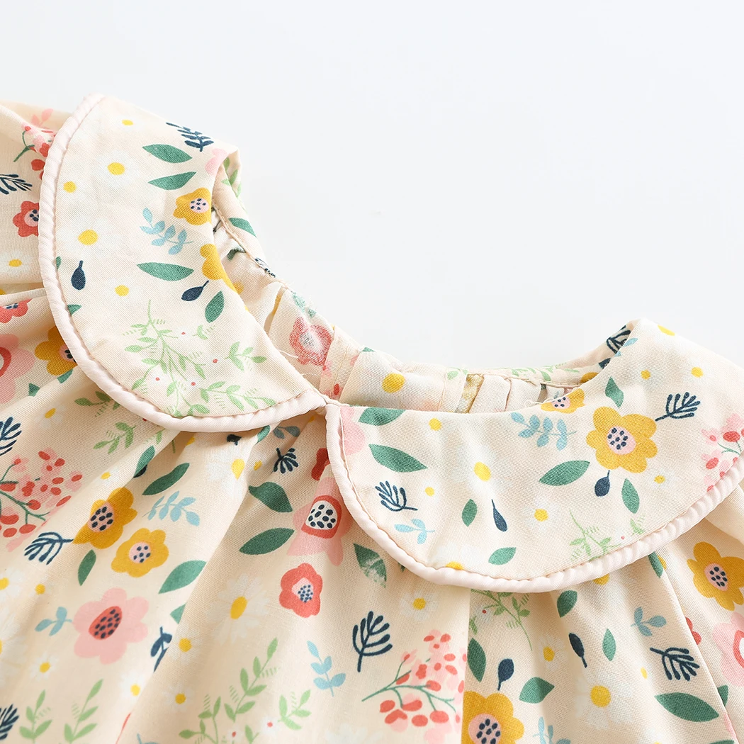 Blusa de solapa para niña con camisa floral algodón manga larga - imagen 5