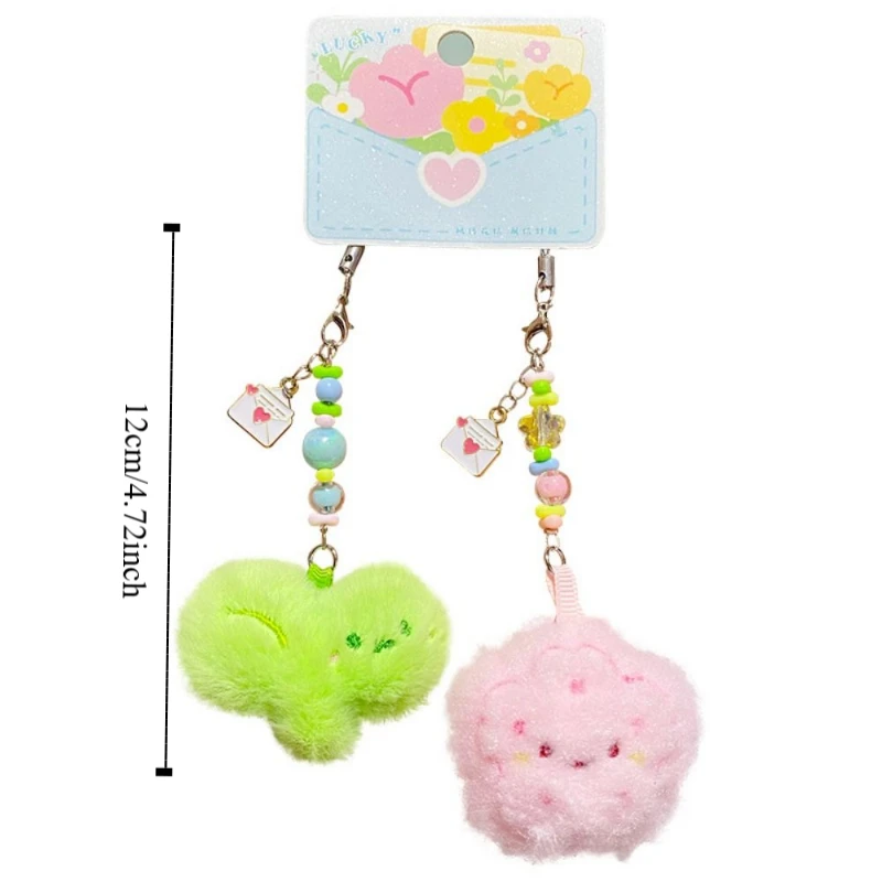 Llavero de peluche con letras y flores