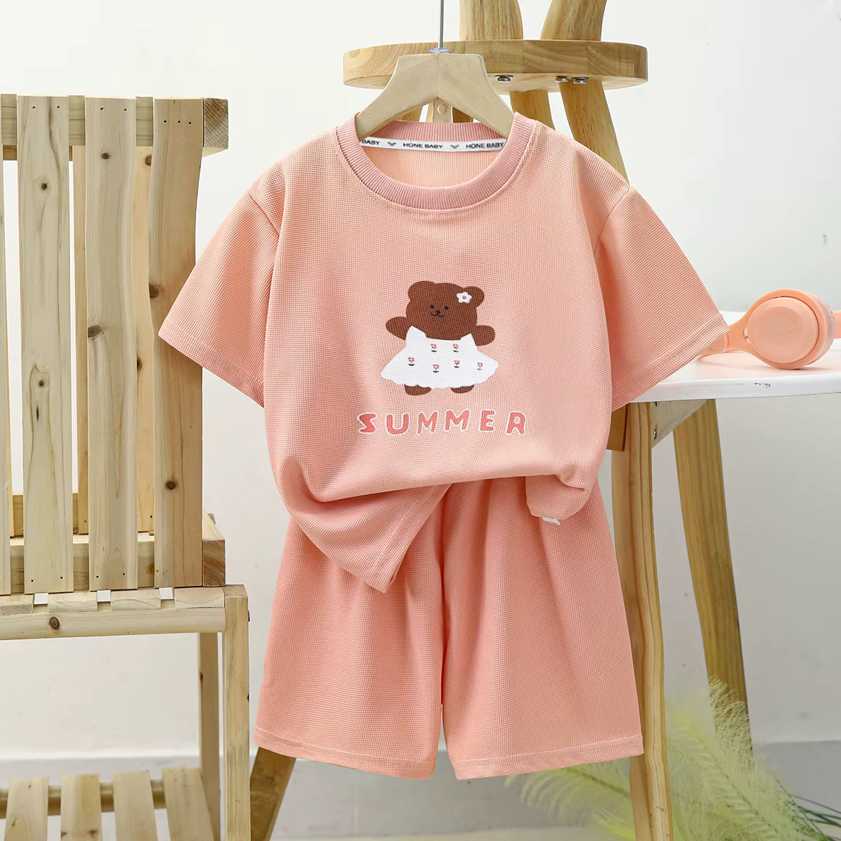 Conjunto bebé de algodón – Camiseta y short para verano - imagen 5