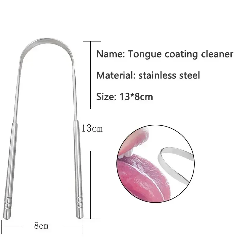 Raspador de lengua de acero inoxidable en U para aliento fresco - imagen 5