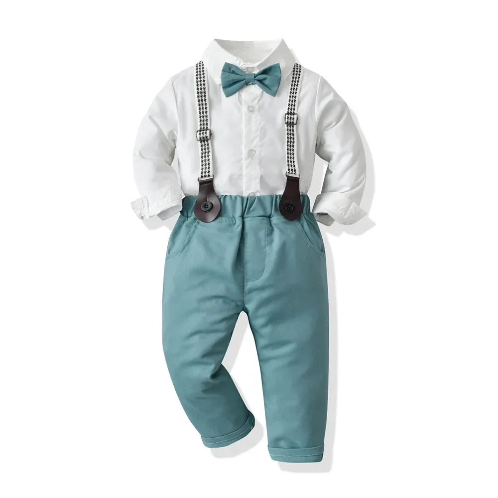Traje elegante niño otoño camisa blanca pajarita - imagen 3