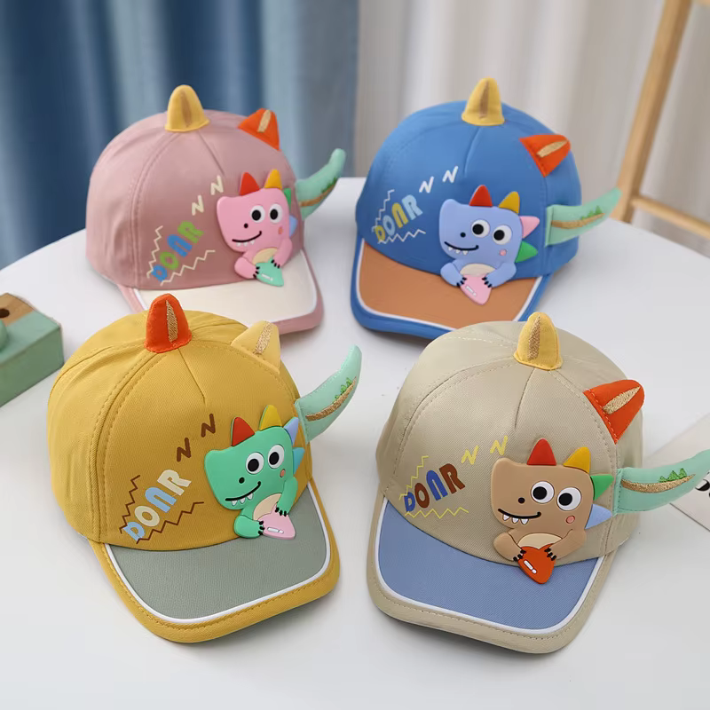 Gorra solar infantil con diseño de dinosaurio – Protección UV