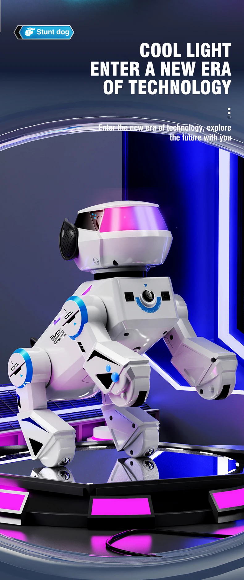 Niño interactuando con el robot mientras baila