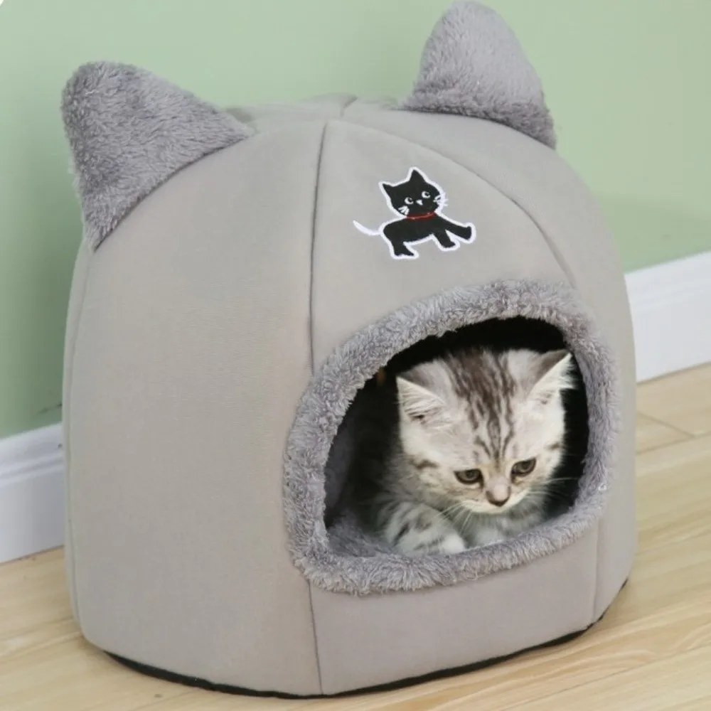 Cama semicerrada antideslizante para perros y gatos de invierno - imagen 5