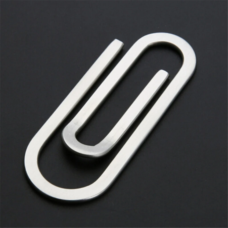 Pinza para billetes y tarjetas de acero inoxidable plateada - imagen 4