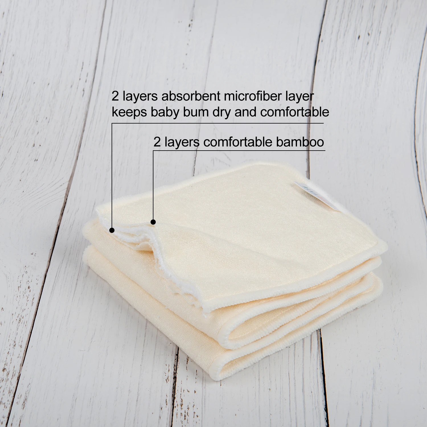 ALVABABY inserto pañal bambú antibacteriano absorbente reutilizable - imagen 2