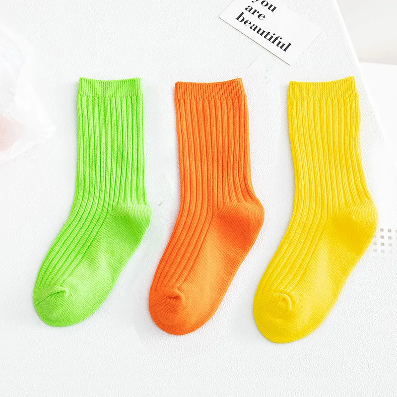 Calcetines informales escolares acanalados de algodón para niños - imagen 2