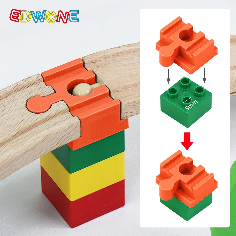 Conectores de vía de tren de madera y adaptadores de bloques - imagen 5