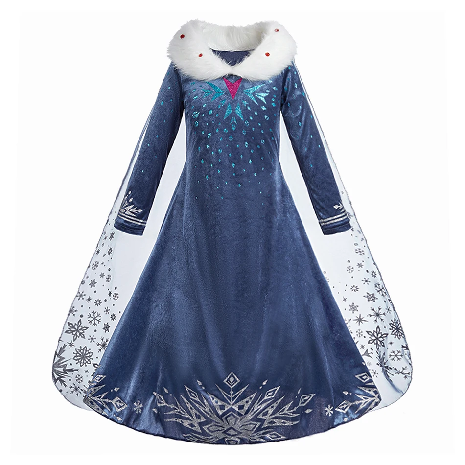 Vestido disfraz Reina de las nieves brillante para niñas - imagen 3