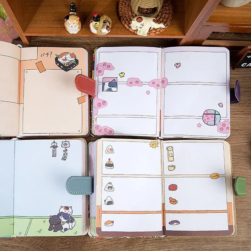 Libreta escolar portátil de gato con cierre magnético y páginas de color - imagen 5