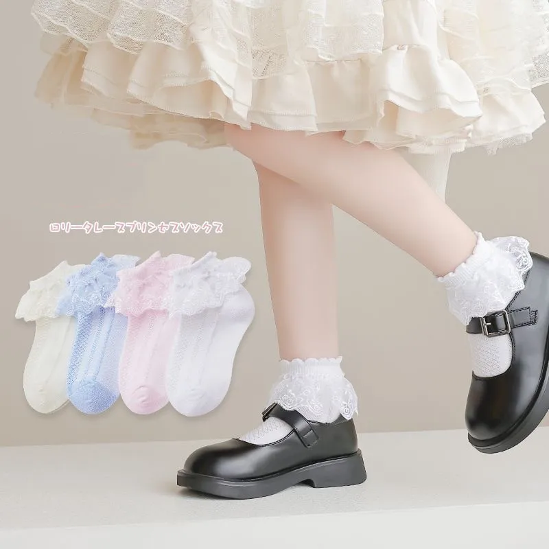 Calcetines para niña - blanco/rosa/amarillo